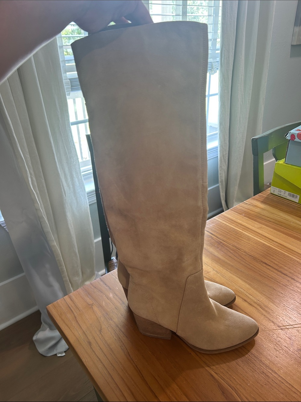 Vince Camuto Beige Over-the-Knee Suede Boots